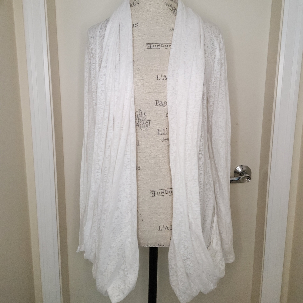 Free People sheer white wrap cardigan
